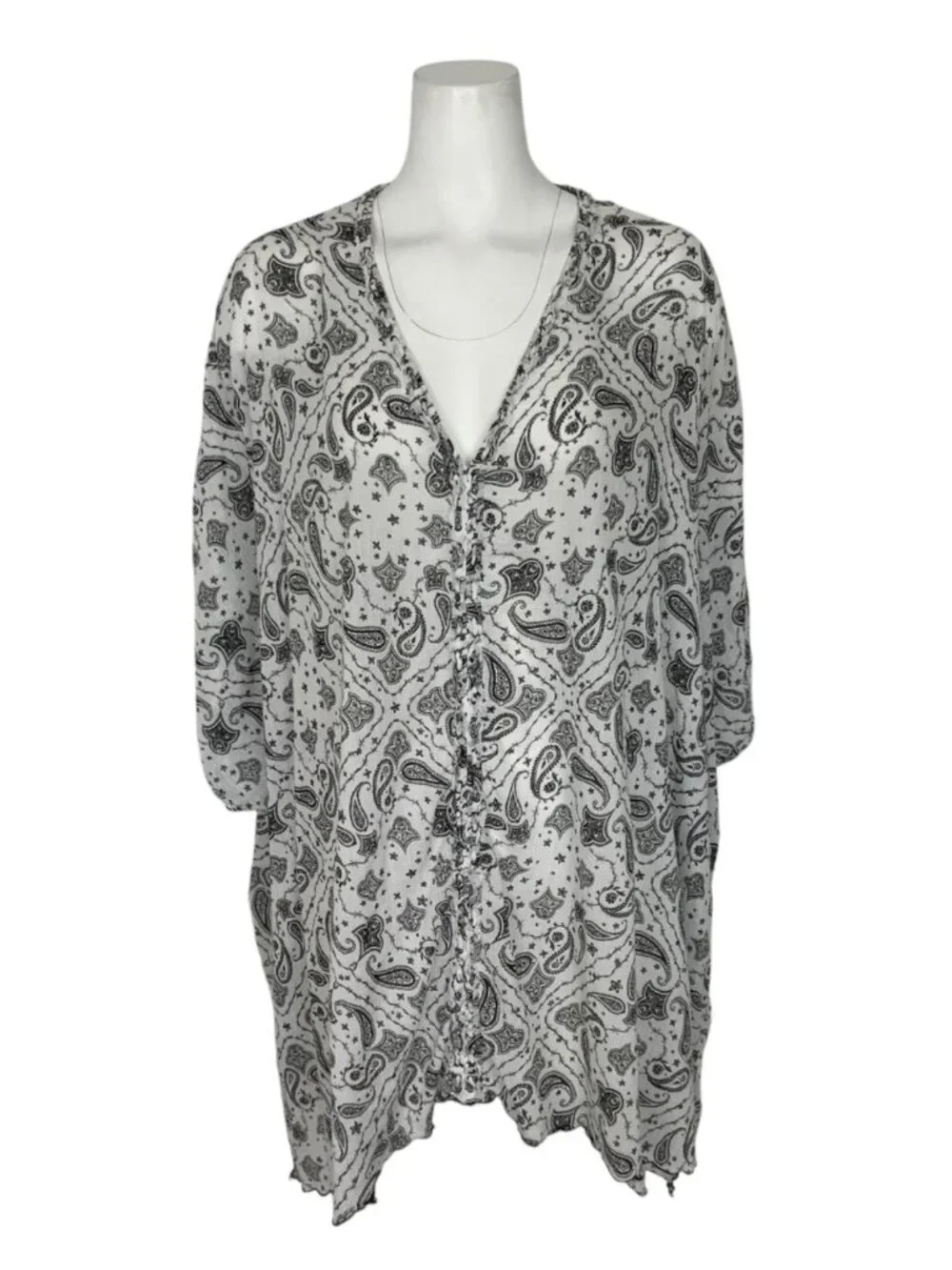 Zadig & Voltaire Raba Print Tunic Dress Swim Cover Up M Paisley Oversized